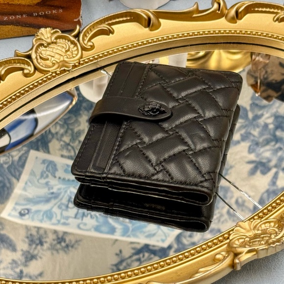 🆕 KURT GEIGER LONDON 🧿 NWOT All Black Leather Multi Card Holder - Picture 4 of 11